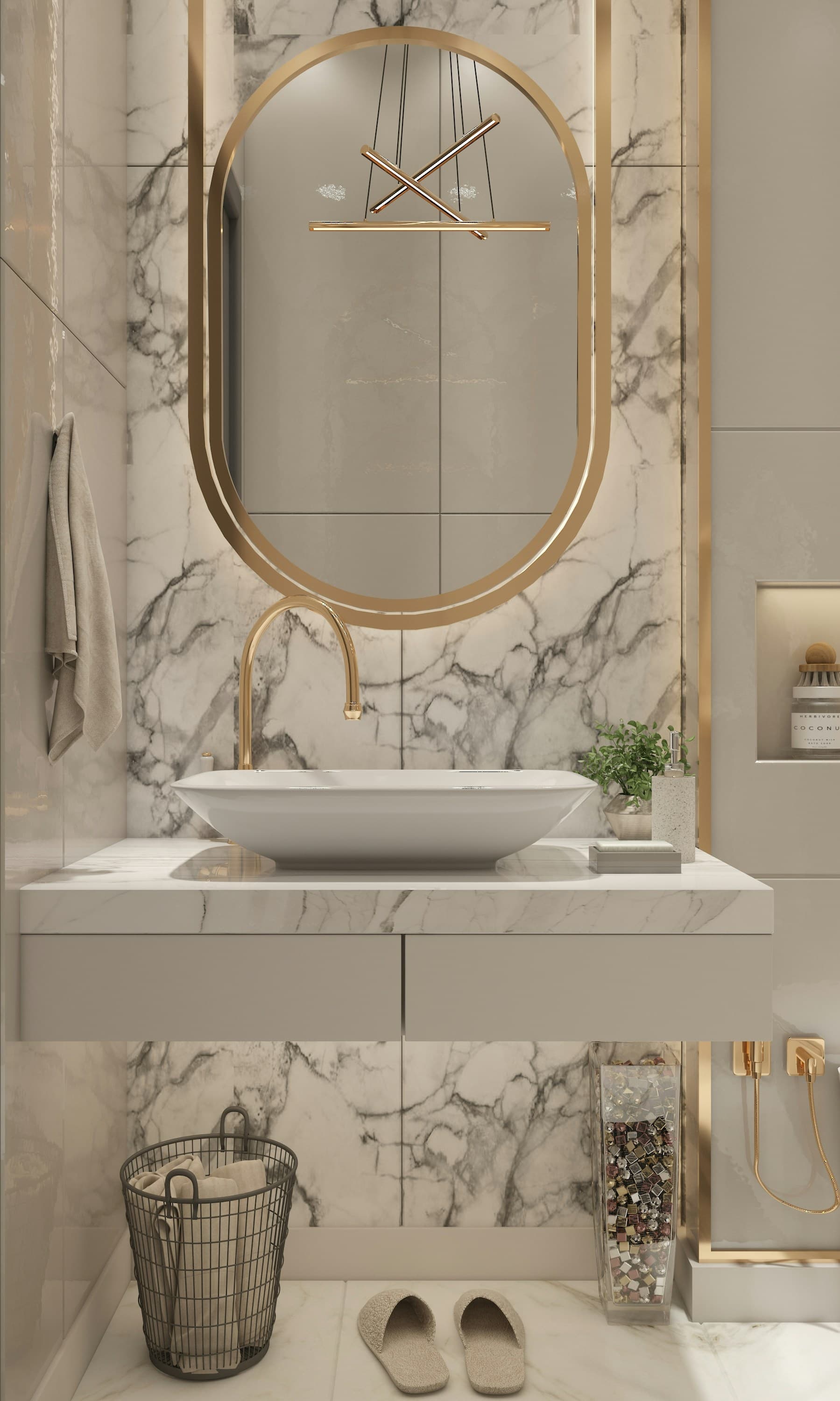 Tamamlanmış bir banyo projesi
